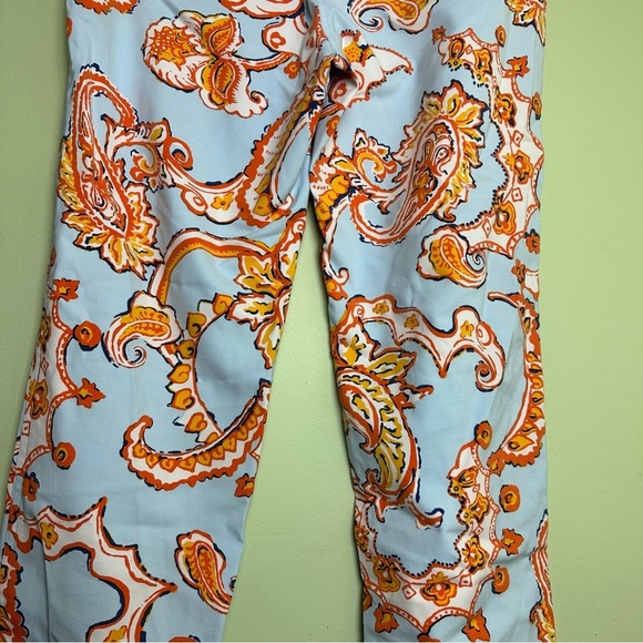 J. McLaughlin Pants Women's Orange And Blue Paisley Print Modal Spandex Size 10 - Picture 6 of 15